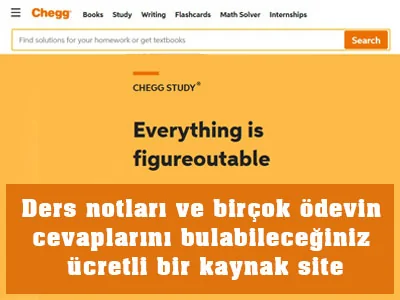 Ders notları ve ödev cevapları için Chegg eğitim sitesi