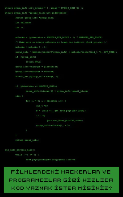 Hacker ekranı simülasyonu sunan Hacker Typer sitesi