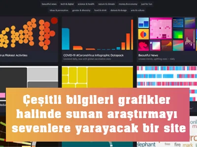 Çeşitli bilgileri grafikler halinde sunan Information Is Beautiful sitesi