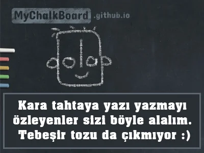 Kara tahtaya yazı yazma deneyimi sunan My Chalkboard sitesi